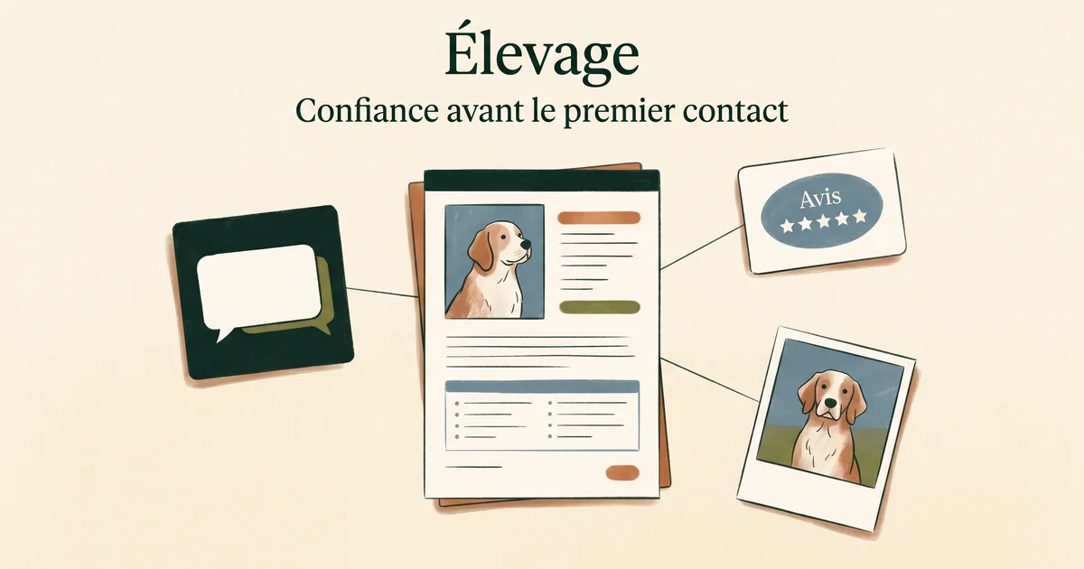 Fiche d'élevage centrale reliée à message, avis et photo légendée